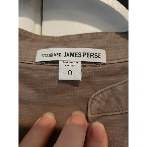 James Perse Shirt Button Front Cotton Gray Long Sleeve Sz 0  XS - Picture 5 of 8